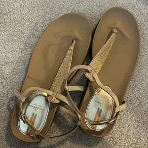 Sam Edelman thong Gigi flat sandals 10.5 raffia tan flip flop LIKE NEW